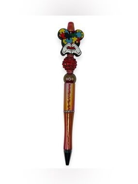Handcrafted Mickey Autism Awareness Beaded Pen in Iridescent Orange